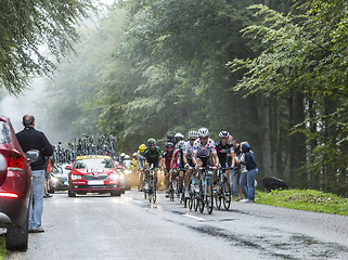 Image showing The Peloton in a Misty Day