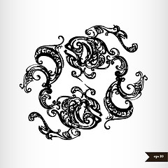 Image showing Zodiac signs black and white - Pisces