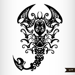 Image showing Zodiac signs black and white - Scorpio