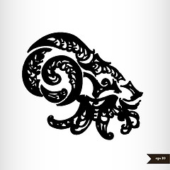 Image showing Zodiac signs black and white - Capricorn