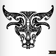 Image showing Zodiac signs black and white - Taurus