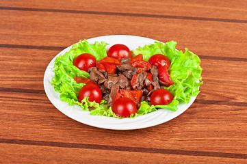 Image showing Roasted beef and mushrooms