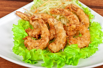 Image showing Fried shrimps