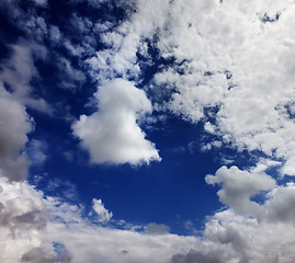 Image showing Sunlight sky with clouds at wind day