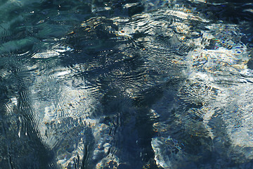 Image showing blue water background clear pure and transparent