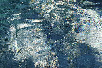 Image showing blue water background clear pure and transparent