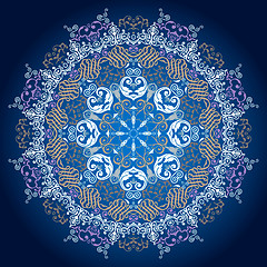 Image showing Ornamental round lace pattern.Delicate circle background