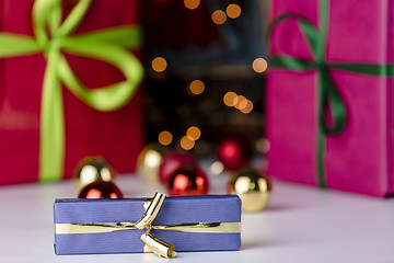 Image showing Presents and glitter balls
