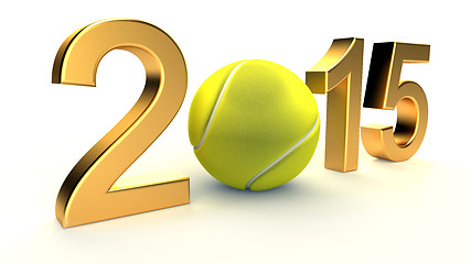 Image showing Tennis ball and 2015 year