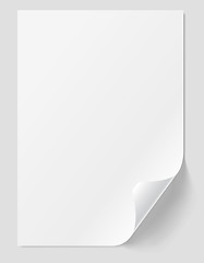 Image showing Blank sheet with curled corner. 