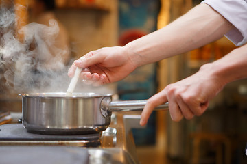 Image showing Chef preparing food