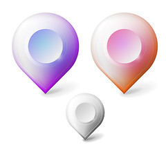 Image showing Colored realistic vector icons for markers geolocation