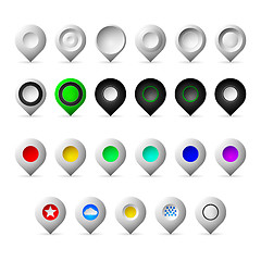 Image showing Colored markers geolocation vector icons