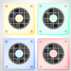 Image showing Vector illustration of set of colored ventilations