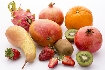 Image showing A colourful selection of fruit