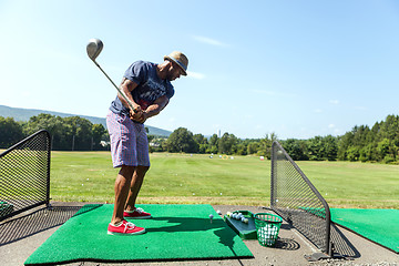 Image showing Golfer at the Range