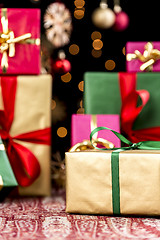 Image showing Stack of Xmas Presents