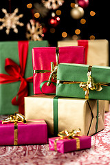 Image showing Pile of Christmas Gifts