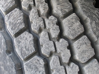 Image showing Closeup of truck tyre