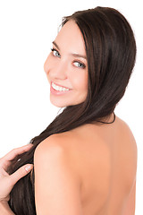 Image showing Portrait of sexy young cheerful brunette