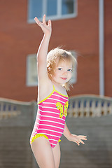 Image showing Portrait of funny little blond girl