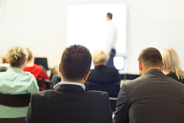 Image showing Speaker at Business convention and Presentation.