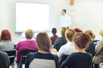 Image showing Speaker at Business convention and Presentation.