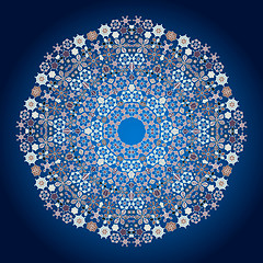 Image showing Ornamental round lace pattern.Delicate circle background