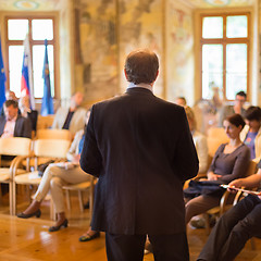 Image showing Speaker at Business Conference and Presentation.