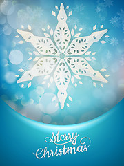 Image showing Blue xmas background with snowflakes. EPS 10