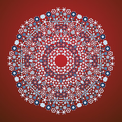 Image showing Ornamental round lace pattern.Delicate circle background