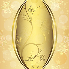 Image showing Christmas golden frame