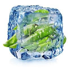 Image showing Pepper in ice cube