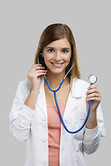 Image showing Beautiful young female doctor