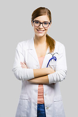 Image showing Beautiful young female doctor