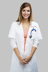 Image showing Beautiful young female doctor