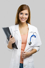 Image showing Beautiful young female doctor