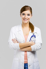 Image showing Beautiful young female doctor