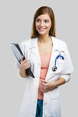 Image showing Beautiful young female doctor