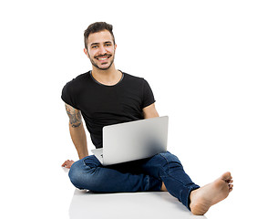 Image showing Man working with a laptop