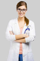 Image showing Beautiful young female doctor
