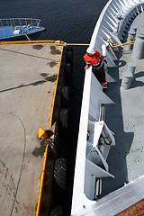 Image showing Working on the Hurtigruten