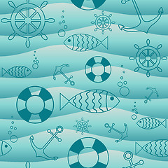 Image showing Seamless nautical pattern