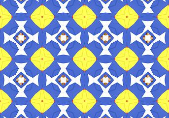 Image showing Ethnic pattern. Abstract kaleidoscope  fabric design.