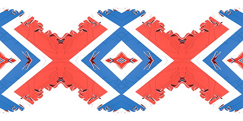 Image showing Ethnic pattern. Abstract kaleidoscope  fabric design.