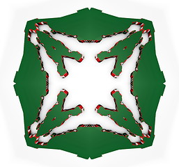 Image showing Ethnic pattern. Abstract kaleidoscope  fabric design.