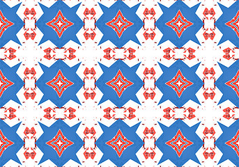 Image showing Ethnic pattern. Abstract kaleidoscope  fabric design.