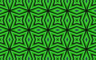 Image showing Ethnic pattern. Abstract kaleidoscope  fabric design.