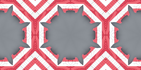 Image showing Ethnic pattern. Abstract kaleidoscope  fabric design.