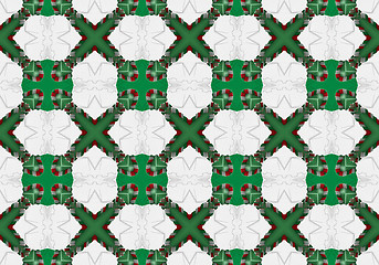 Image showing Ethnic pattern. Abstract kaleidoscope  fabric design.